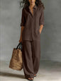 Women's Bohemian Cotton-Linen Top & Pants Set – Resort Lounge Co-ord FitiqueFit