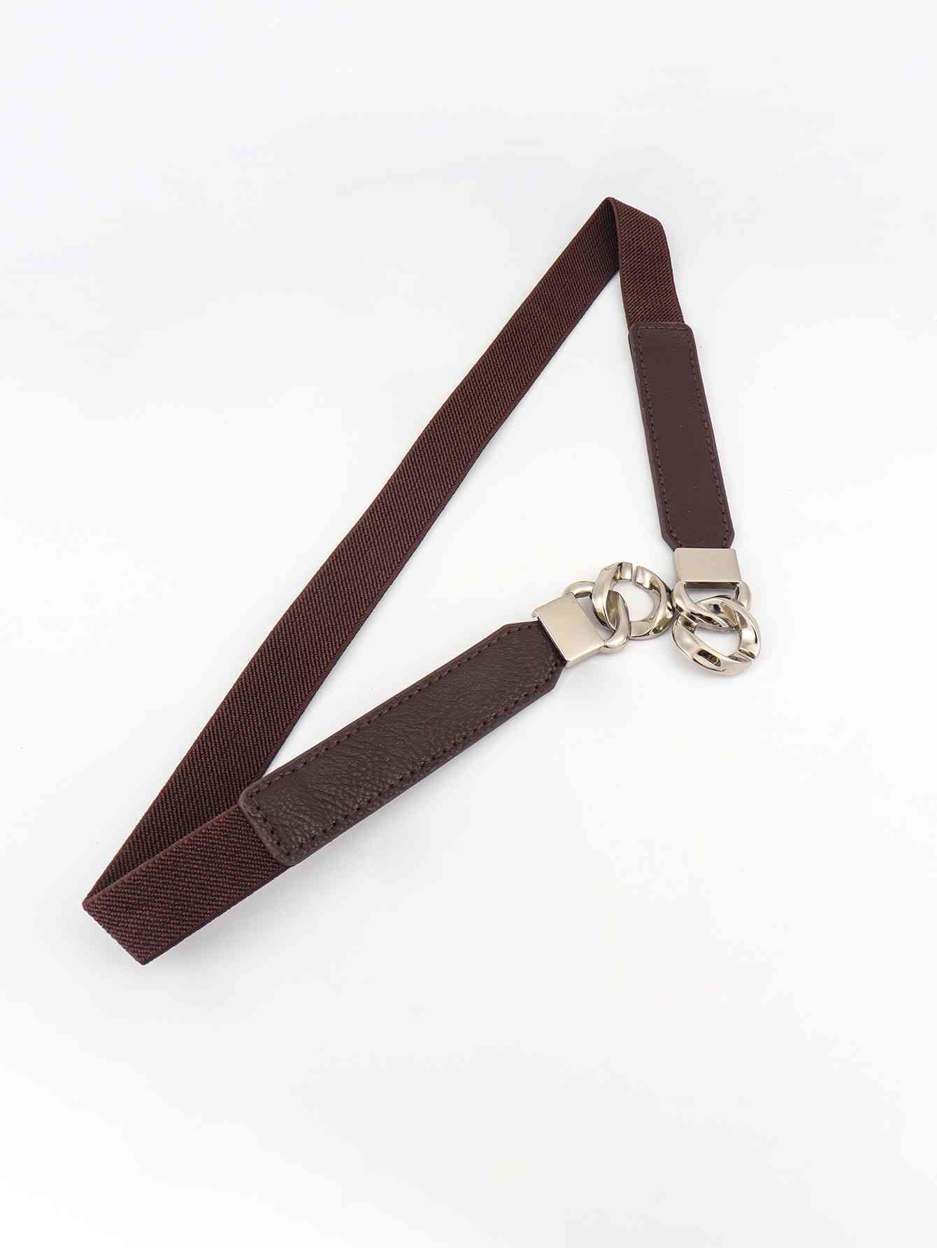 ElegantStyle Zinc Alloy Buckle Elastic PU Belt – Versatile and Stylish Accessory See size chart under “more details” The Fashion Celestial