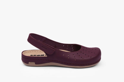 Nana by LEON- Women’s Leather Sandal- Open Heel and Velcro Ankle Strap LEON Footwear USA