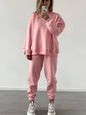 Women's Crewneck Sweatshirt & Jogger Pants Two-Piece Set – Loose Fit FitiqueFit