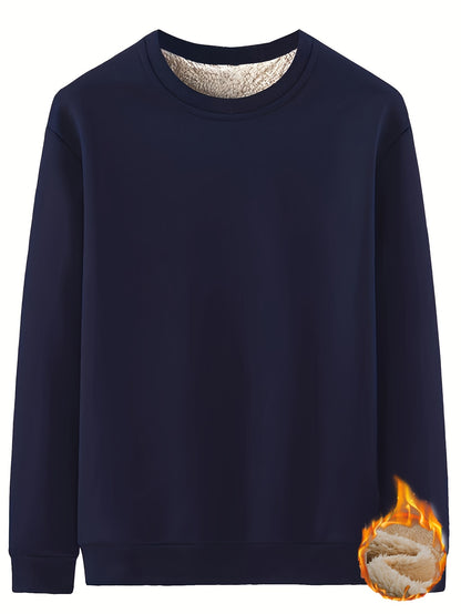 New Men's Casual Fashionable Solid Color Crew Neck Sweatshirts For Autumn And Winter NovaCart