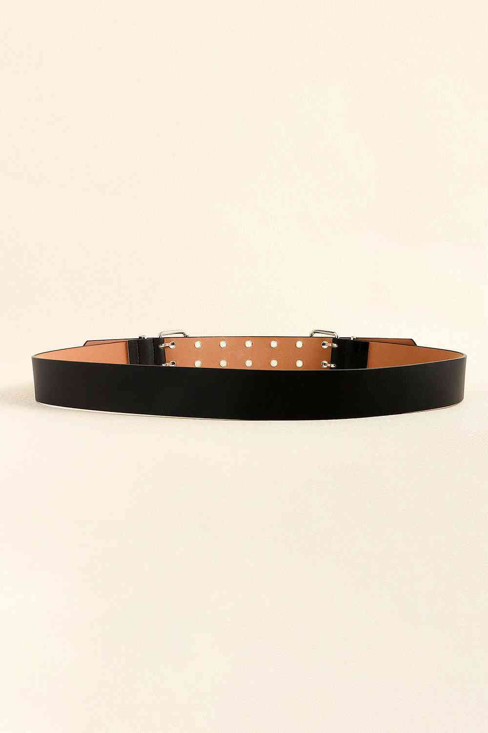 Stylish Chic PU Leather Two Row Eyelet Belt – Durable and Fashion-Forward Design See size chart under “more details” The Fashion Celestial