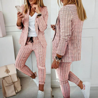 Women’s Plaid Two‑Piece Suit Set FitiqueFit