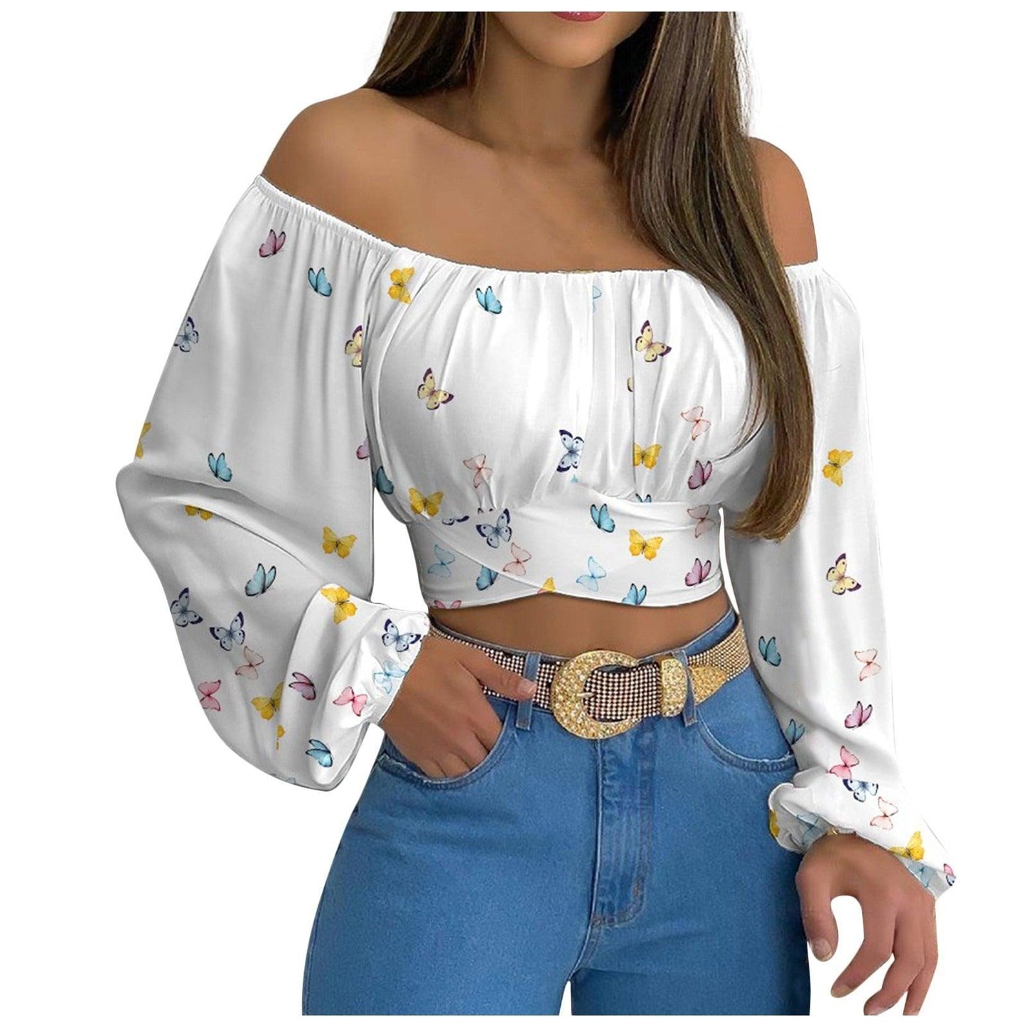 Off Shoulder Cross Tie Long Sleeve Top | Sexy & Trendy Cowgirl Look Country in My Heart