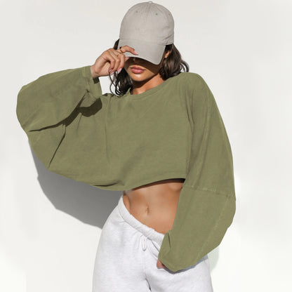Active Comfort Long Sleeved Sweatshirt Crop Top Country in My Heart