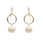 Pearl and Gold Circle Earrings Emily Anne Designs LLC