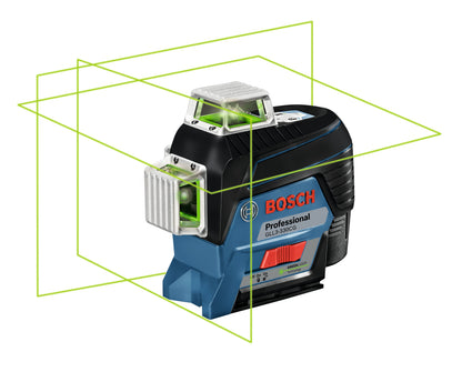BOSCH GLL3-330CG 12V Max 360? Connected Green-Beam Three-Plane Leveling and Alignment-Line Laser Kit with (1) 2.0 Ah Battery VM Hardware