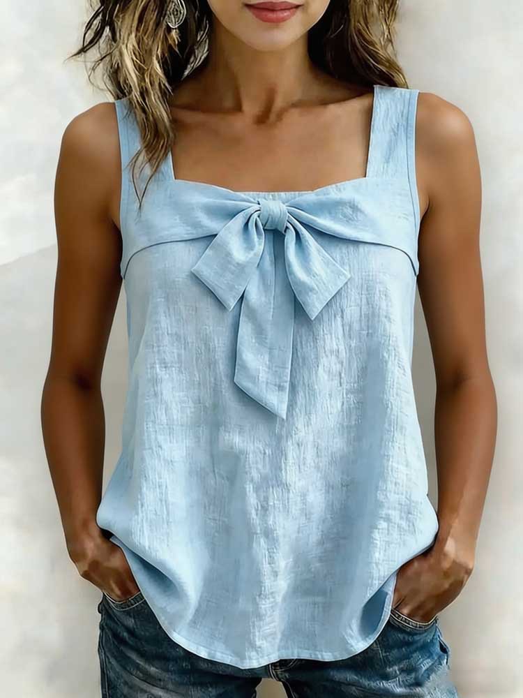 Women's Square-Neck Wide-Strap Sleeveless Tank Top FitiqueFit