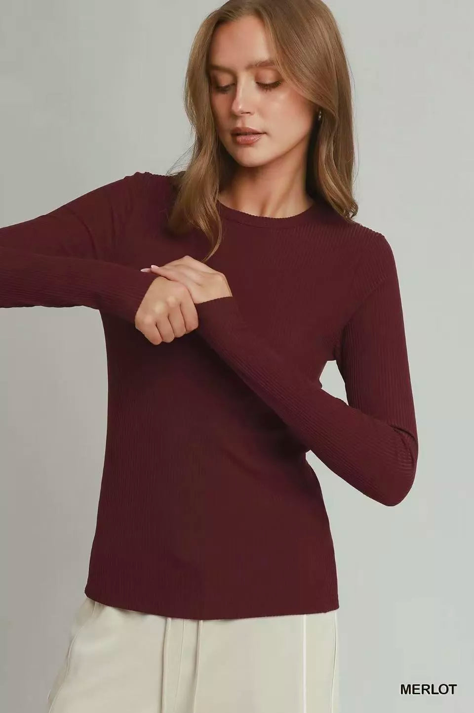 Umgee Brushed Rib Long Sleeve Top New Era Fashion LLc