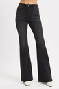 RISEN Full Size High Rise Flare Raw Cut Hem Jeans Plus Size Garden Naked Curves