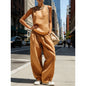 Women's Sleeveless Cardigan Top & Pants Two-Piece Set FitiqueFit