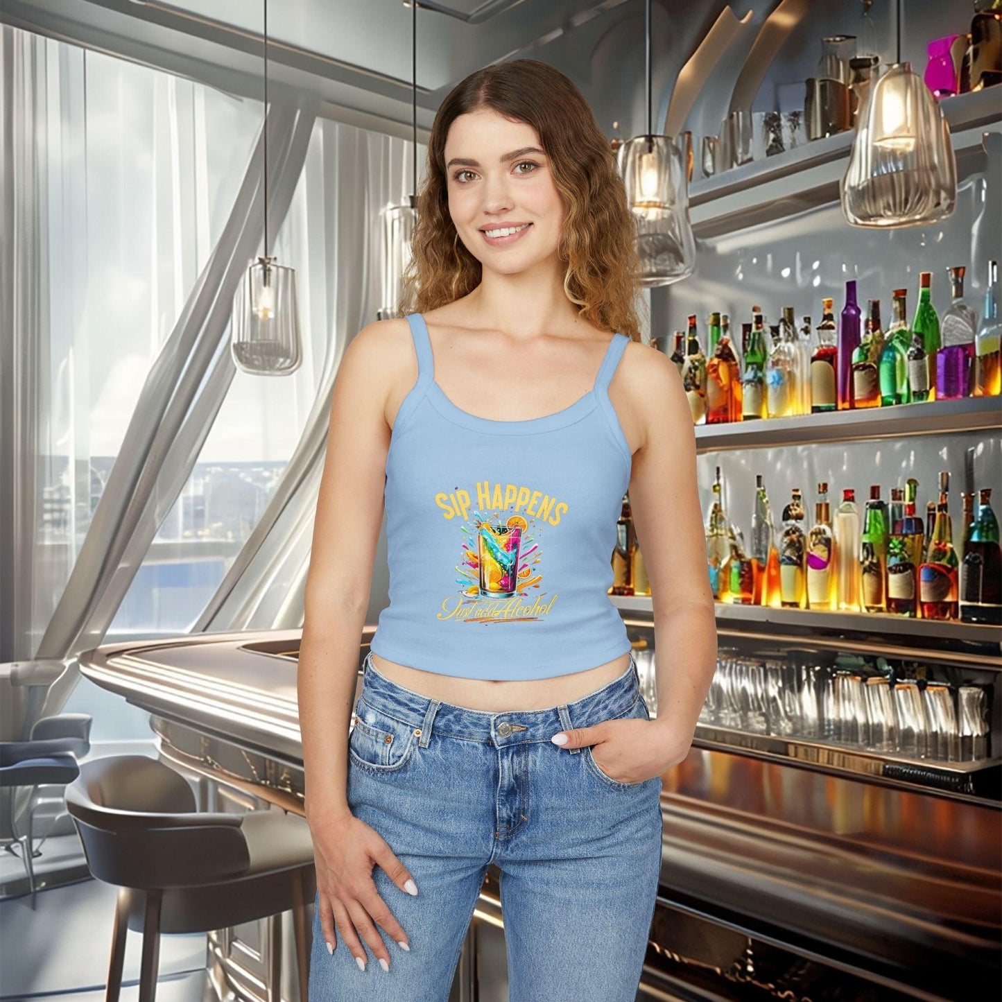 Playful & Stylish Womens Spaghetti Strap Tank Top Country in My Heart