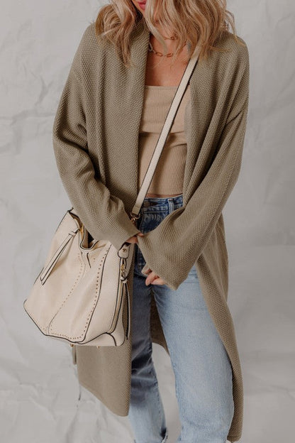Solid Textured Knit Open-Front Sweater Cardigan Shop Style & More | Fresh Looks, Everyday Deals & Free Shipping