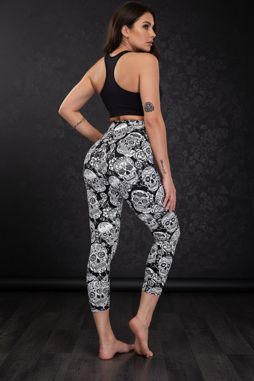 Cropped High-Rise Print Leggings – USA Flag Print Patriotic Workout Pants - 19 Styles FitiqueFit