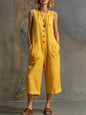 Women's Retro Sleeveless Wide-Leg Cropped Jumpsuit FitiqueFit