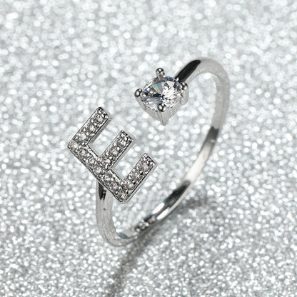 Popular Fashion Silvery AZ Letter Ring Initials Wedding Love Couple Rings Bridesmaid Gift NovaCart