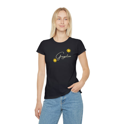 Women's Iconic T-Shirt graysitive with flowers Grayceful LLC