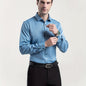 Men'S Stretch Slim-Fit Formal Shirt Without Pockets, Light Business Turn- Collar Long-Sleeved Shirt, Men'S Business Shirt, Wrinkle-Resistant And Durable Solid Color Formal Long-Sleeved Shirt with Buttons And Pockets, Suitable NovaCart