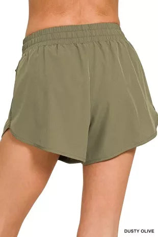 Zenana Soft Woven Lined Shorts With Zip Coin Pocket New Era Fashion LLc