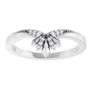 14K White .03 CTW Natural Diamond Contour Band Ethereal Legacy Boutiques