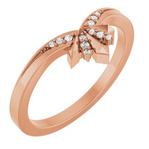 14K Rose .03 CTW Natural Diamond Contour Band Ethereal Legacy Boutiques