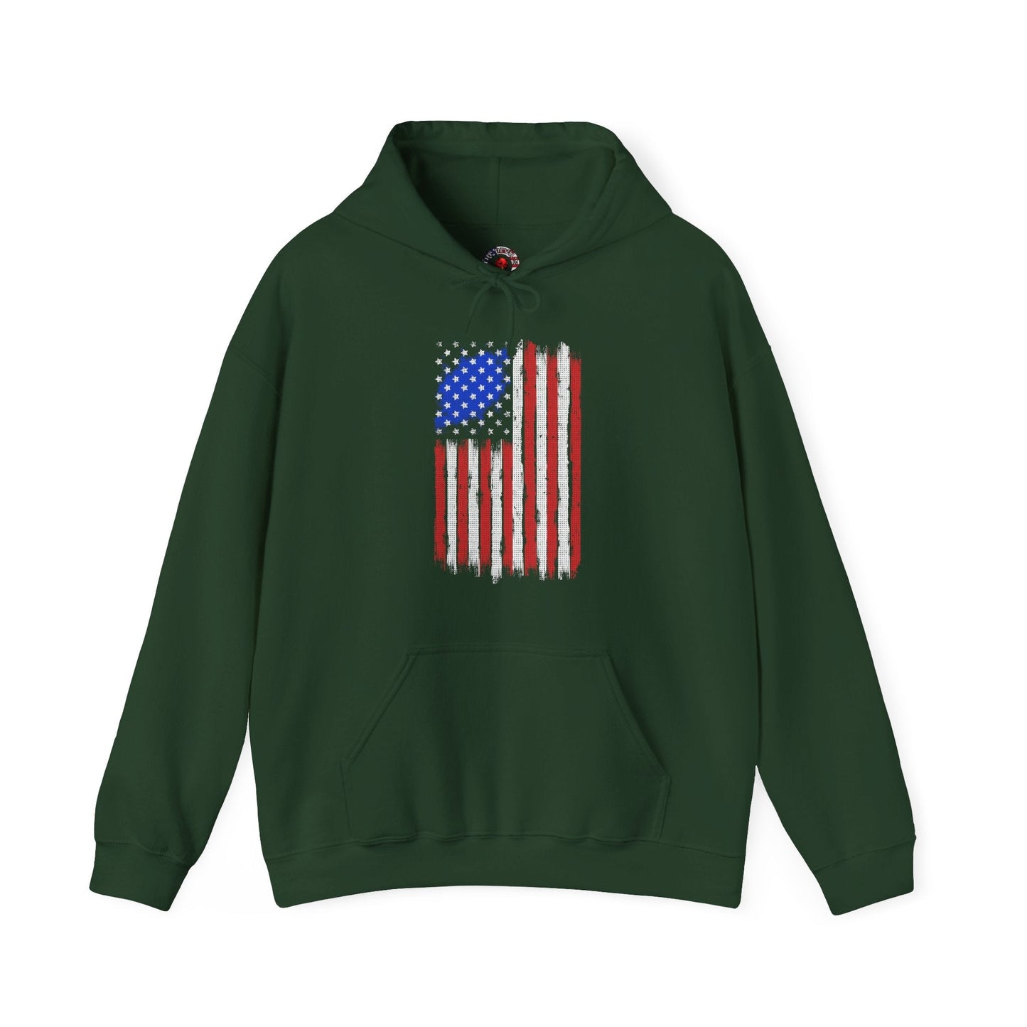 Tattered American Flag Hooded Sweatshirt The Devil's Pickle