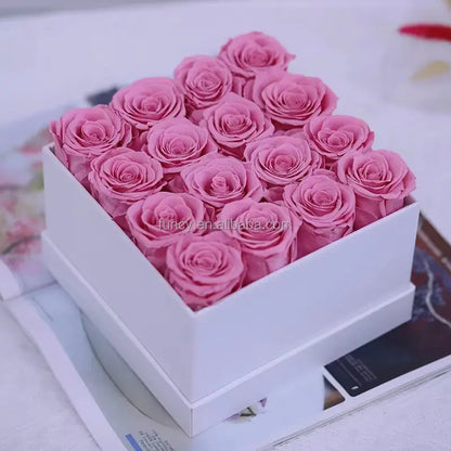 Elegant Custom Logo Preserved Roses Gift Box - Perfect for Mother's Day and Special Occasions