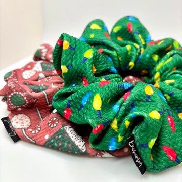 Green Lights and Coffee Christmas Scrunchie Set Enchanted Scrunch