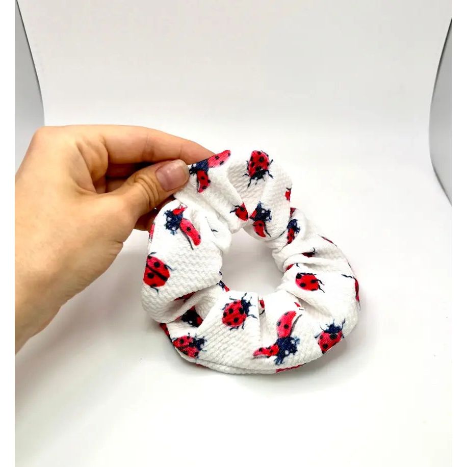 Mini White Ladybug Bullet Scrunchie Enchanted Scrunch