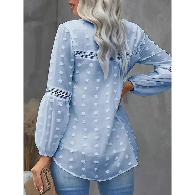 Women’s Long‑Sleeve V‑Neck Business Casual Blouse FitiqueFit