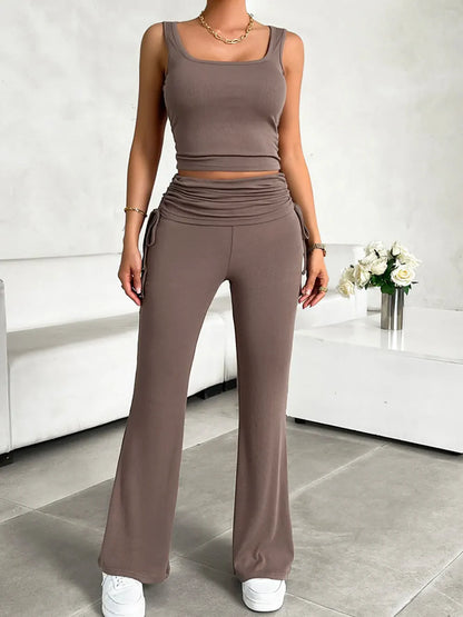 Devine Square Neck Tank and Drawstring Pants Set New Era Fashion LLc