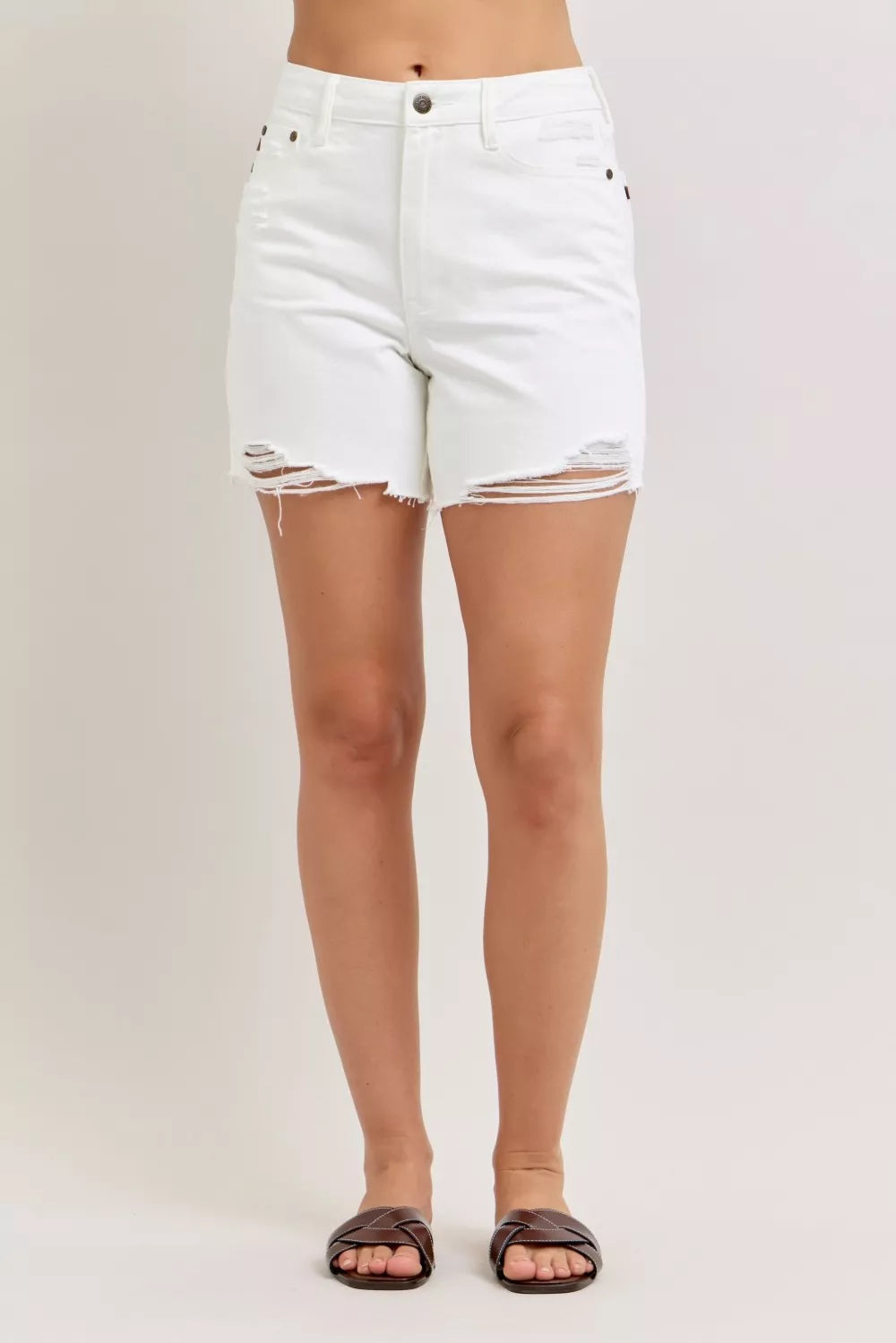 Judy Blue High Waist Rigid Magic Dad Short with Cell Phone Back Pocket New Era Fashion LLc