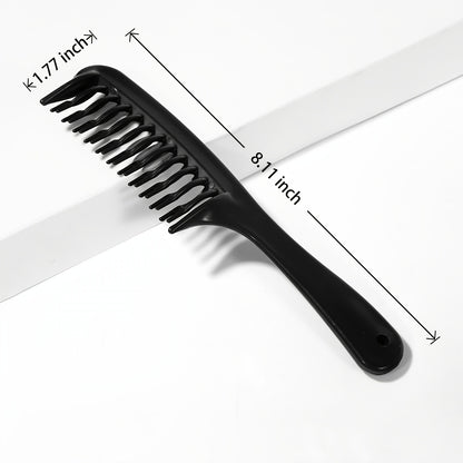 1pc Double Row Wide Tooth Detangler Hair Comb Shampoo Comb With Handle For Long Curly Wet Or Dry Hair NovaCart