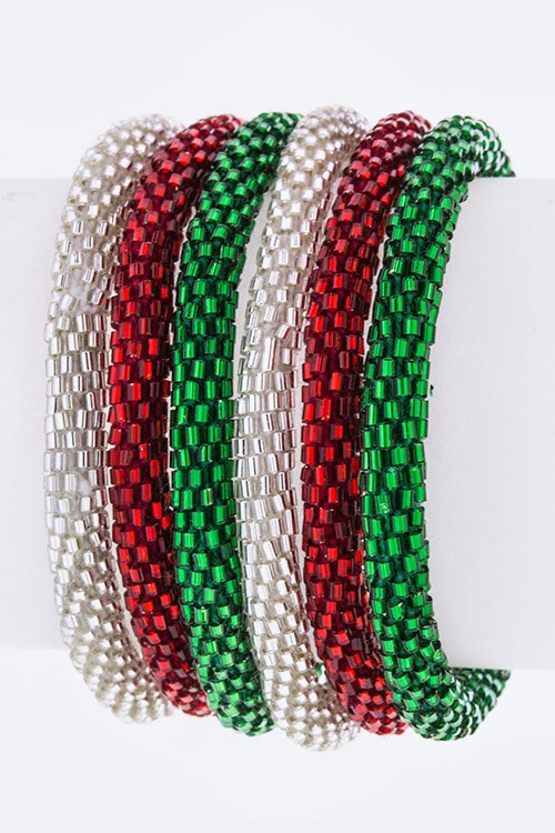 X'mas Color Nepal Roll Up Bracelets Set - Silver Shop Style & More | Fresh Looks, Everyday Deals & Free Shipping