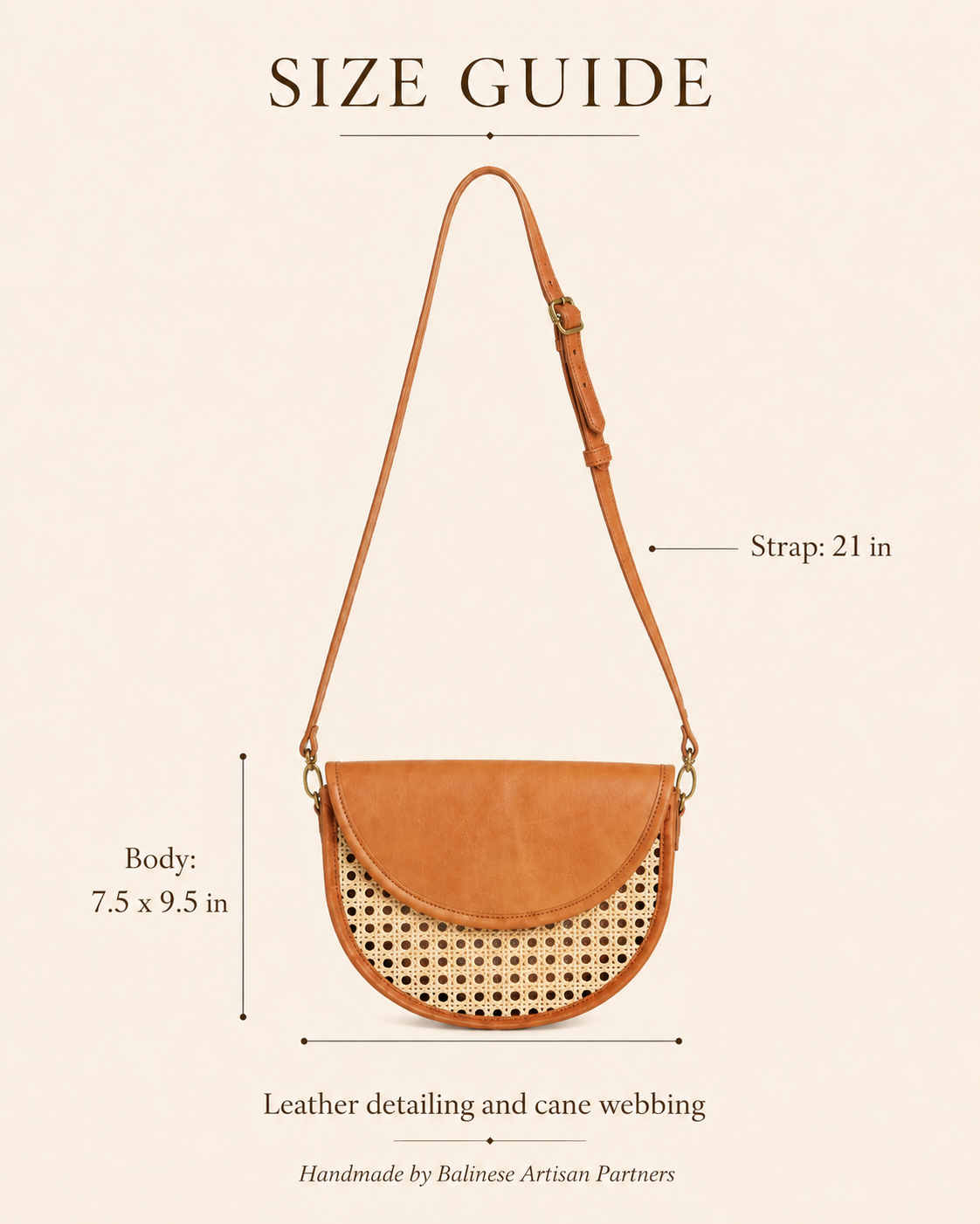 Raja Leather and Cane Crossbody Village Thrive