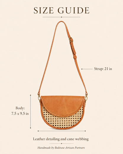 Raja Leather and Cane Crossbody Village Thrive