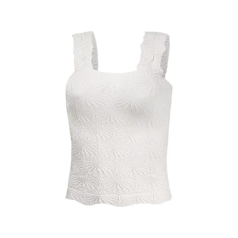 Women's Pleated Figure-flattering Square-neck Camisole FitiqueFit