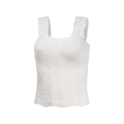 Women's Pleated Figure-flattering Square-neck Camisole FitiqueFit