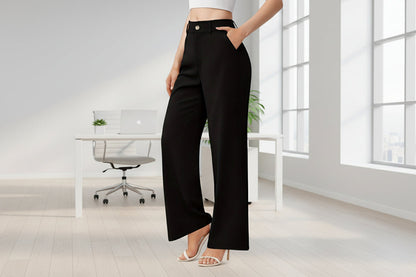 Women’s Elegant Suit Pants with Pockets – Office Trousers FitiqueFit