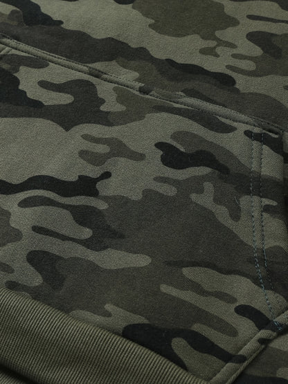 Men's Camouflage Loose Pullover Hooded Fleece Sweatshirt for Autumn And Winter, Hooded, Fleece NovaCart