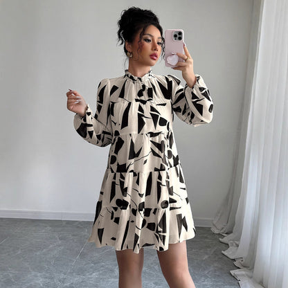 Simple Printed Skirt For Women Dress Grayceful LLC