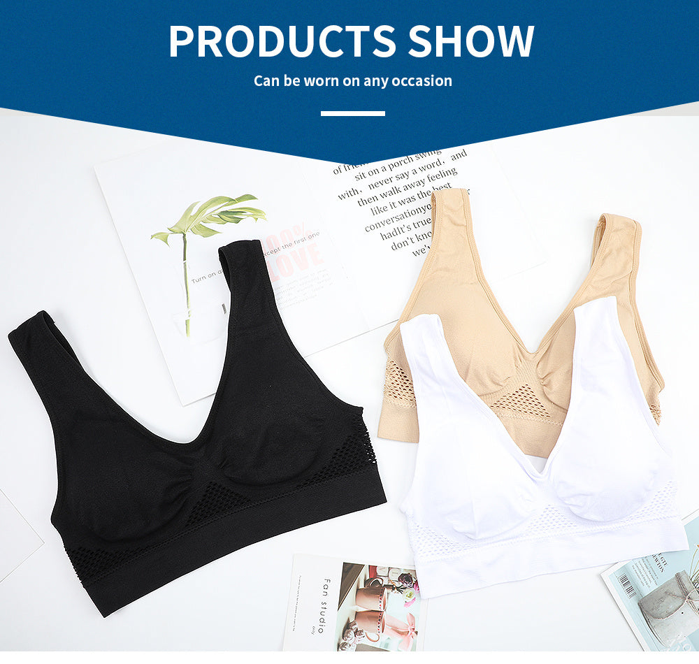 Plus Size Sports Bras for Women Seamless Bra with Pads Big Size Bralette Push Up Brassiere Bra Vest NovaCart