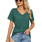 🌼 Women's V-Neck Pleated Loose-Fit T-Shirt – Effortless Summer Elegance FitiqueFit