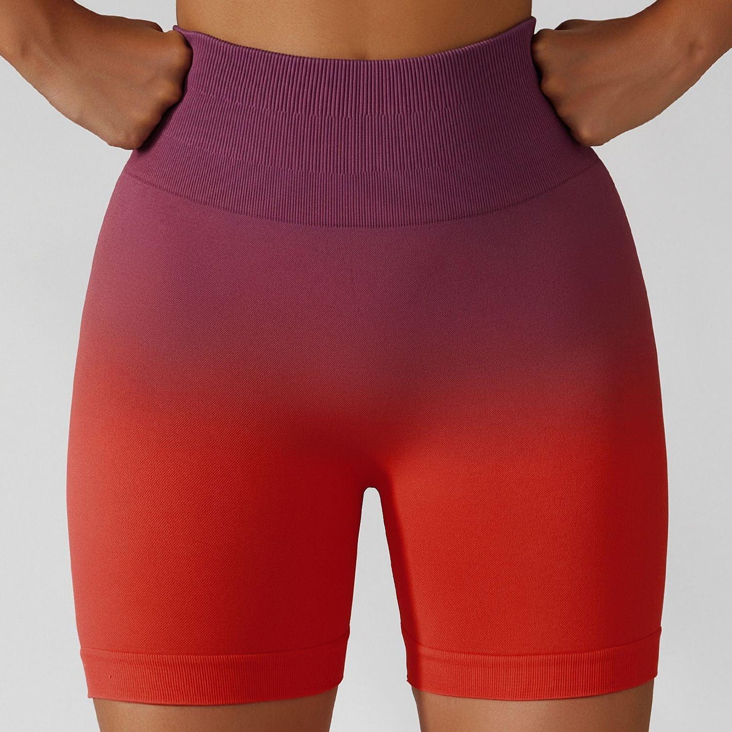 Gradient High-Waisted Yoga Shorts for Cowgirl Fitness | Seamless Activewear for Yoga, Running Country in My Heart