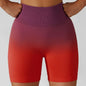 Gradient High-Waisted Yoga Shorts for Cowgirl Fitness | Seamless Activewear for Yoga, Running Country in My Heart