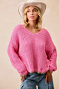 BiBi V-Neck Sweater with Colorful Trim FitiqueFit