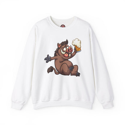 Beer Drinking Boar Crewneck Sweatshirt The Devil's Pickle