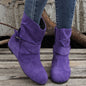 1.18inch Inner Height Increase Women's Short Boots with Flat Sole, Buckle Closure, Comfortable, Warm, and Lightweight, Women Shoes NovaCart