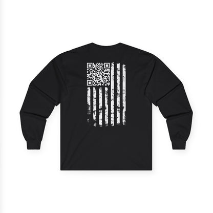 American Flag QR Code Long Sleeve Tee The Devil's Pickle
