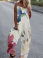 Women's Butterfly Print Overalls – Sleeveless Loose Fit Suspender Pants FitiqueFit